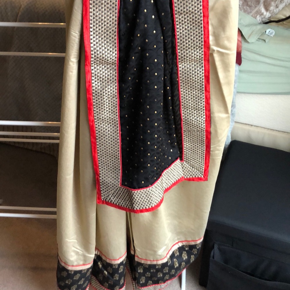 Silk sari in two colors